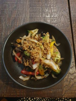 Vegan stir fry at Rocksalt in Crosby