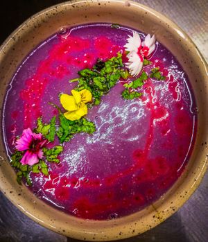Sopa violeta at Chaltu - Alimentos Saludables in San Martin De Los Andes