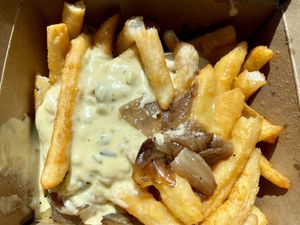 Famous style fries   at Odd Burger in Victoria