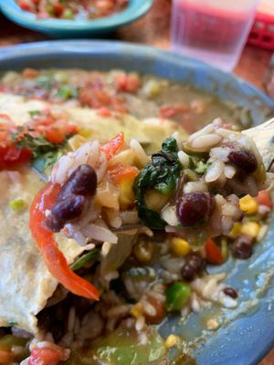 Tasty af Black bean burrito!  at Oscar's Cafe in Springdale