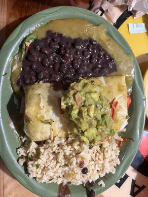 Sweet potato burrito, made vegan   at Oscar's Cafe in Springdale