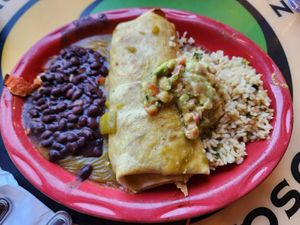 Sweet potato burrito at Oscar's Cafe in Springdale