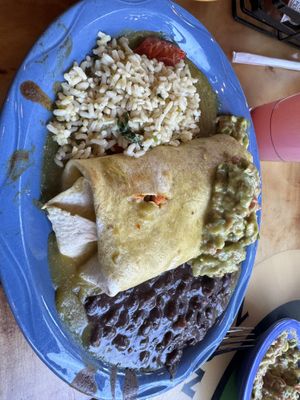 Sweet potato burrito  at Oscar's Cafe in Springdale