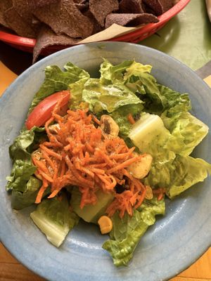Side salad that came with the burrito  at Oscar's Cafe in Springdale