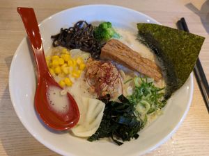 Tonkotsu ramen at Vegan Friendly Ramen by Playpen Friends in Nara