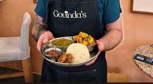 Vegan thali  at Govinda's in Swansea