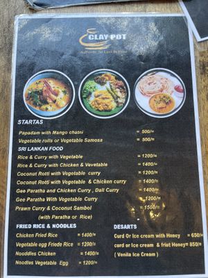 Menu  at The Clay Pot in Ella