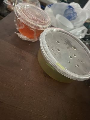 The “fish sauce” and soup that comes with the broken rice dish  at Tang's Asian Vegetarian in San Jose