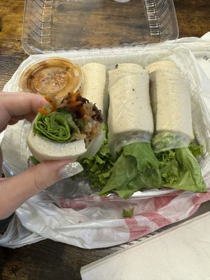 Spring rolls  at Tang's Asian Vegetarian in San Jose