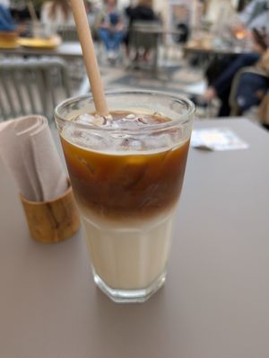 Iced coffee Latte at Yellow Bourbon in Faro