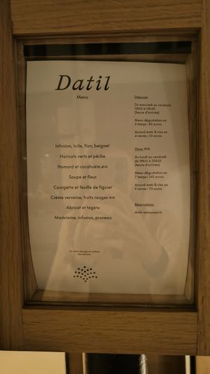 Tasting menu at Datil in Paris