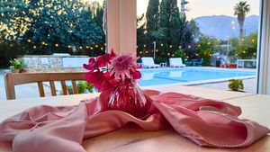 The view to the pool which is open for all to use.  at Comunidad Inspira in Mallorca