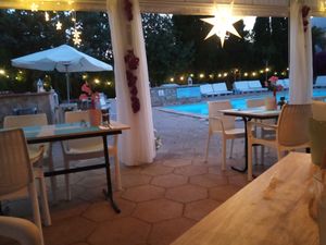 Sun setting over the pool at Comunidad Inspira in Mallorca