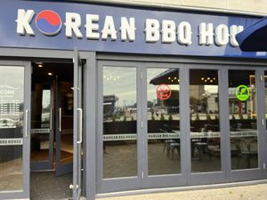 Vegan signage!  at Korean BBQ House in East London