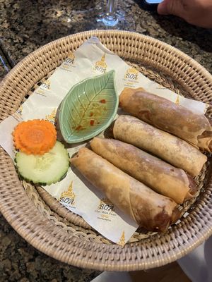 veggie spring rolls  at Boa Thai in Southampton