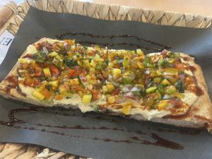 Awaze mango flatbread  at 13 SUNS Ethiopian Café & Eatery in Toronto