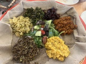 Mixed veggie platter for two  at 13 SUNS Ethiopian Café & Eatery in Toronto