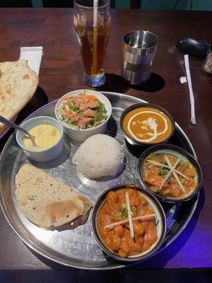 The vegetarian plate  for 2100円  at Taj Nikko Indian Restaurant in Nikko