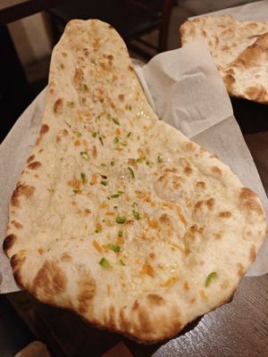 Garlic naan at Smile Kitchen Himarayan Bar in Osaka
