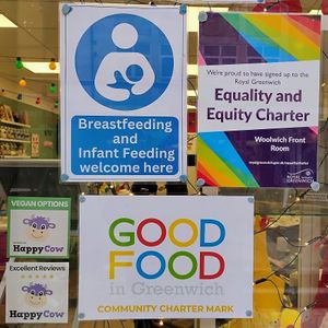 Good to see the HappyCow stickers up at Woolwich Front Room in South East London