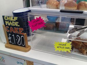 That £1.80 apple cake's often my go-to after SE18 Vegans' weekly Meetup at https://instagram.com/woolwich_community_canteen (if I don't get tempted by their cake!) :-) at Woolwich Front Room in South East London