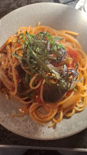 Vegan Pasta for that day at Mugi no Oto in Tokyo