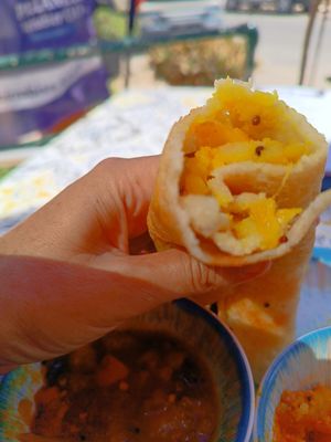 Indian-style breakfast: Masala Dosa  at Ripples in Marsalforn