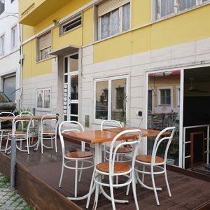 Outside seating area at Kulea Café in Lisbon