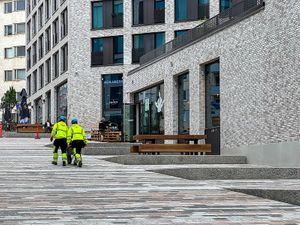 from the outside, on the right hand side on ground level at Uyghur Noodle House in Helsinki