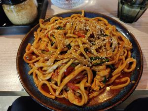 Lägman II with tofu and handmade noodles at Uyghur Noodle House in Helsinki