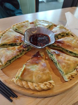 Uhigur pizza at Uyghur Noodle House in Helsinki