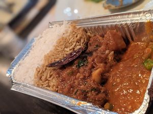 We over-ordered and so took home enough for a delicious Vegan breakfast! at Rishis Indian Aroma in Stirling