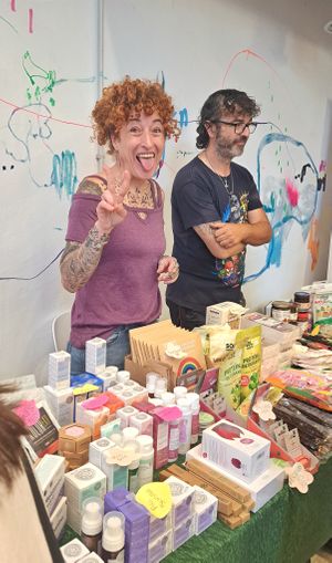 Tienda vegana El Colmado Verde at Madrid Vegan Market in Madrid