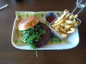 black bean burger at Lake Park Diner  in Naples