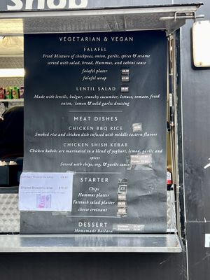 Menu   at The Falafel Shop - temporarily closed in Inverness