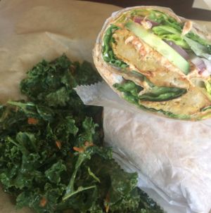Sauce Boss Wrap with Kale slaw - Delicious!! at PositiviTea in Verona