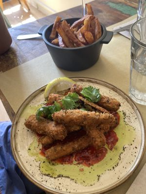 Aubergines panées et frites   at Les Grands Vilains in Granville