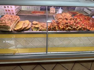 Pizza counter  at Forno del Ghetto in Rome