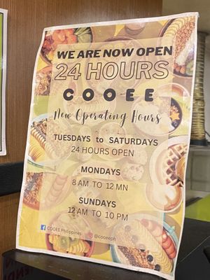Opening hours   at COOEE in Cebu