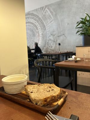 Bread and olive oil as entree  at Zoi Bakery in Arese
