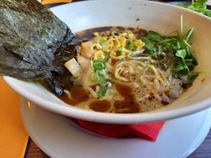Black garlic ramen, part eaten (sorry,  we forgot to take photo!) at Emu in Traben-trarbach