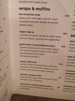 Menu at Kavi Coffee in Winchester