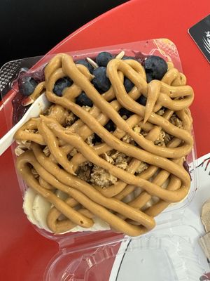 This whole bowl is vegan    at Frozen Ropes Yogurt in Pensacola