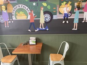 Inside seating  at Moshe's Falafel - Upper West Side in New York City