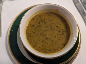 Vegan soup (from off menu) at Grand Hotel in Mackinac Island
