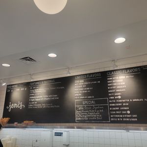 Menu at Jeni's Splendid Ice Creams in Raleigh