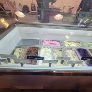 Half of the ice cream offerings at Andia's Ice Cream in Raleigh