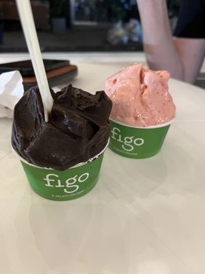 Chocolate and strawberry   at Figo il Gelato Italiano in New York City