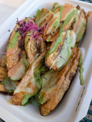 Fried banana - these were yummy 😋 at Casa Palma Vegan Grill in Los Angeles