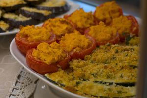 Tomato and zucchini gratin at Vintage Cafe in Bellaria-igea Marina